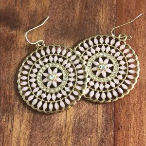 Pink and gold earrings